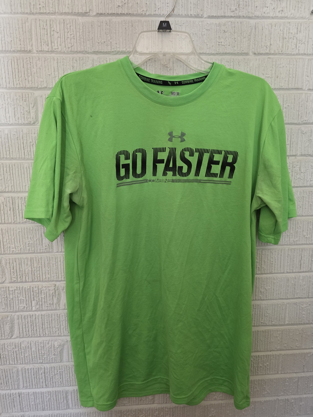 Under Armour Men’s Lime Green 'GO FASTER' Short Sleeve Tee